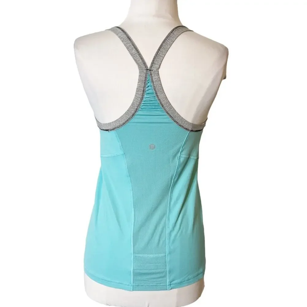 Lululemon‎ power y tank top blue sz 6